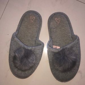 Victoria Secret slippers, grey, cotton, large